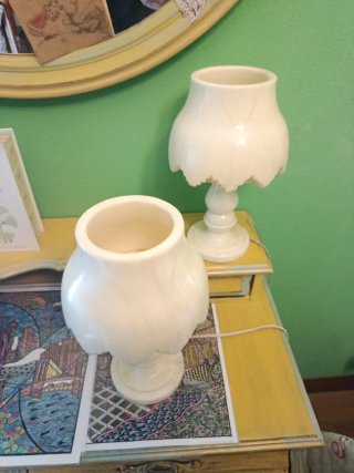 Lampade in Alabastro Bianco