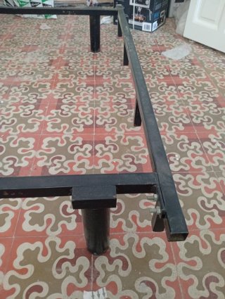 Base Cama Metal Negra + base tapizada+ Colchón 150