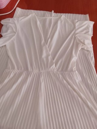 Mono blanco plisado talla única