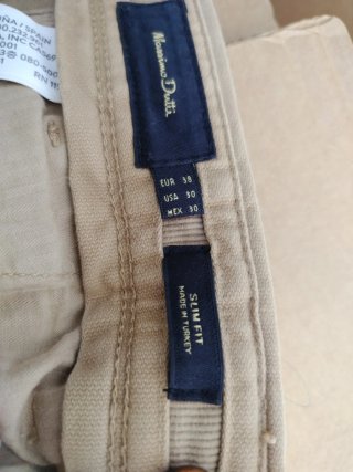 Pantalón Massimo Dutti Slim Fit Beige Talla 38