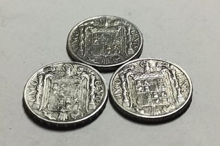 Lote 3 monedas 5 céntimos F.Franco (1940>1945)
