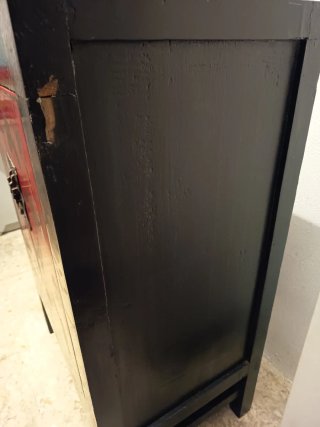Mueble estilo oriental d madera pintado rojo/negro