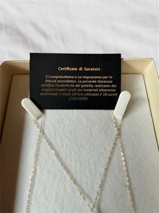 Collana Donna Oro 18k 750 Pendente Zirconi Nuova