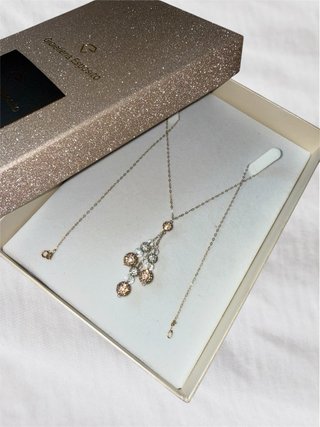 Collana Donna Oro 18k 750 Pendente Zirconi Nuova