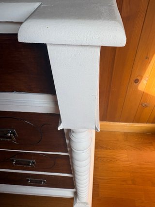 Cómoda vintage madera blanca y marrón