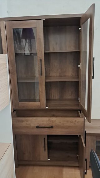 Conjunto Mueble TV, Aparador y Vitrina Rústico