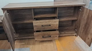 Conjunto Mueble TV, Aparador y Vitrina Rústico
