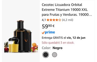 Cecotec Licuadora Extreme Titanium 19000 X
