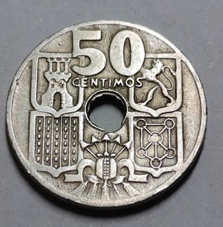 Moneda 50 céntimos 1949 estrella 51 España