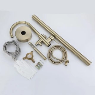 Grifo termostático ducha oro/plata