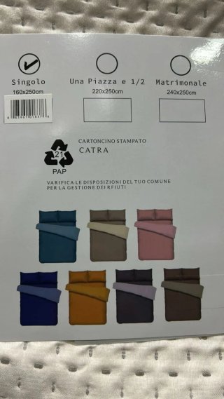 Copriletto 1 posto trapuntato vari colori