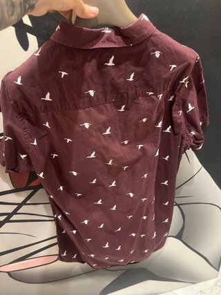 Camicia vintage con stampa uccelli
