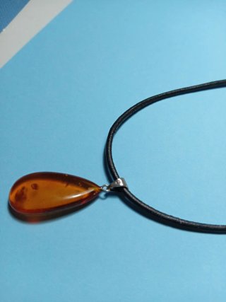Colgante Ámbar Báltico y Plata