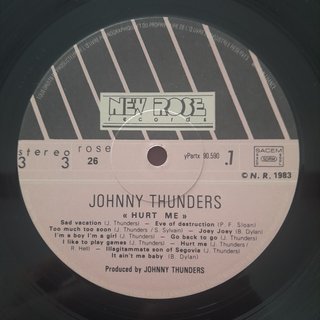 Johnny Thunders Hurt Me Vinile Punk Rock