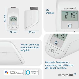 Homematic IP termostato digital radiador ahorro