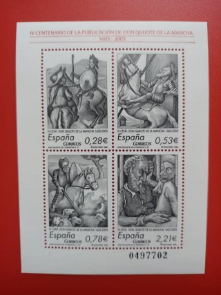 Lote 4 Sellos España IV Centenario Don Quijote
