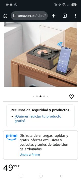 Reproductor CD Vintage Marrón/Gris