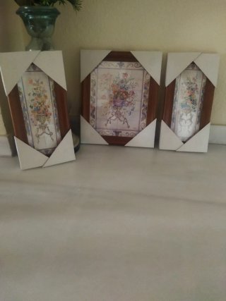 Tríptico de 3 cuadros de marco madera