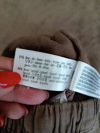 Pantaloni Zara bimbo fango misto lino