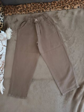 Pantaloni Zara bimbo fango misto lino
