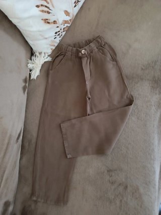 Pantaloni Zara bimbo fango misto lino