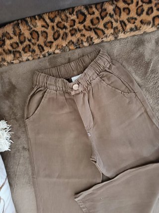 Pantaloni Zara bimbo fango misto lino