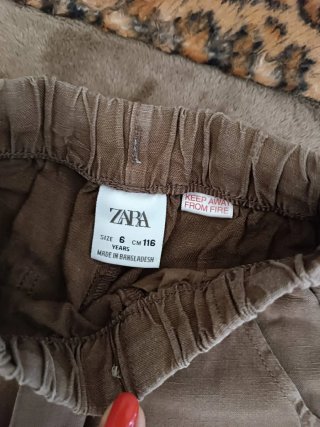 Pantaloni Zara bimbo fango misto lino