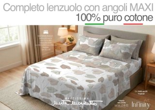Completo Lenzuola Matrimoniale 100% Cotone