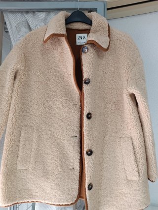 Abrigo Zara Beige y Marrón Mujer