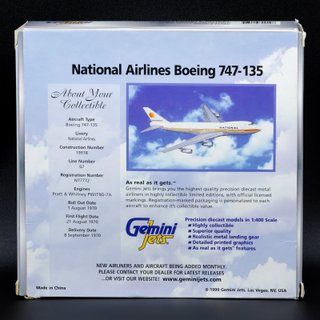 Maqueta Avión Boeing 747 National Airlines 1:400