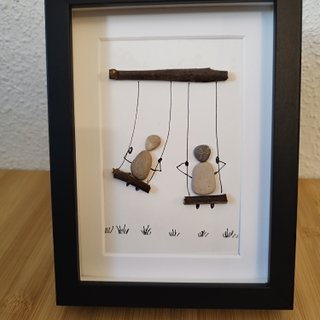 Cuadro artesanal Pareja en columpio