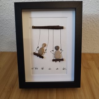 Cuadro artesanal Pareja en columpio
