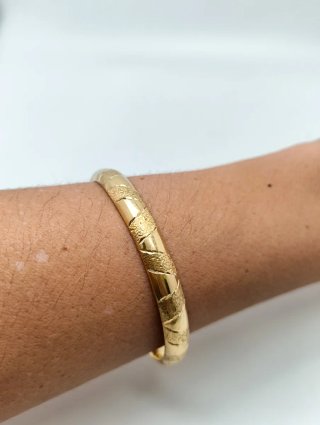 Pulsera Caña Oro 18kt Tallada