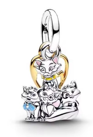 Colgante Los Aristogatos Corazón Oro/Plata