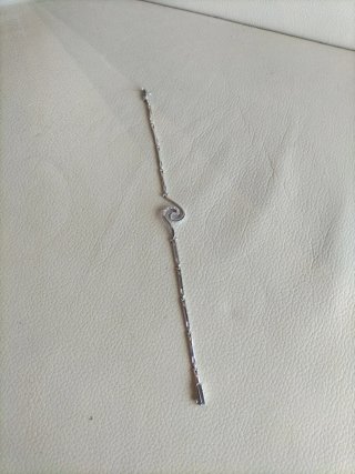 Bracciale in oro bianco da donna con zirconi, nuovo.
