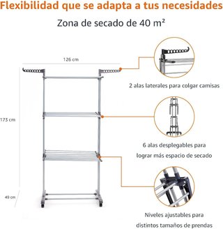 Amazon Basics tendedero torre interior alas