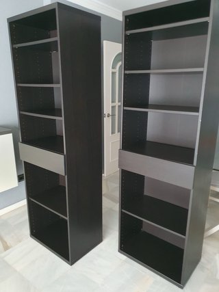 Dos Estanterías + 5 Baldas cada una/negro-marrón