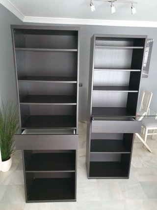 Dos Estanterías + 5 Baldas cada una/negro-marrón