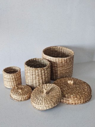 Juego 3 cestas de mimbre