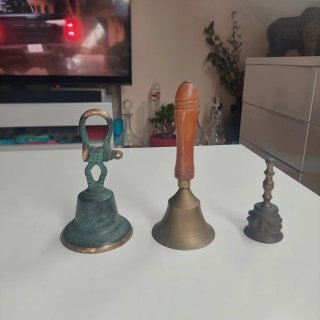 Lote 3 campanillas bronce