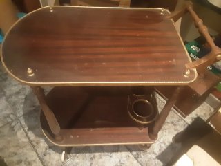 Antiguo Carrito camarera de madera y metal