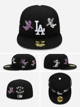 Gorra New Era LA Negra con Ángeles Morados