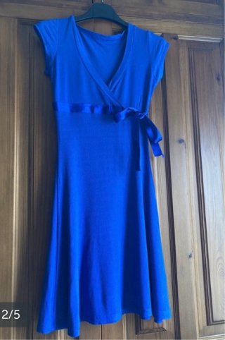 Vestido azul mangas cortas talla S