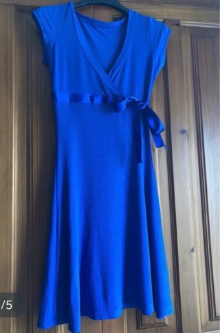Vestido azul mangas cortas talla S