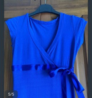 Vestido azul mangas cortas talla S