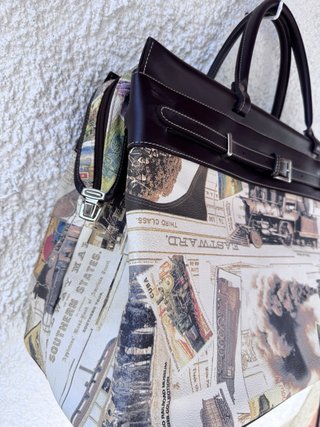 Bolso de viaje de cuero Nobuck multicolor