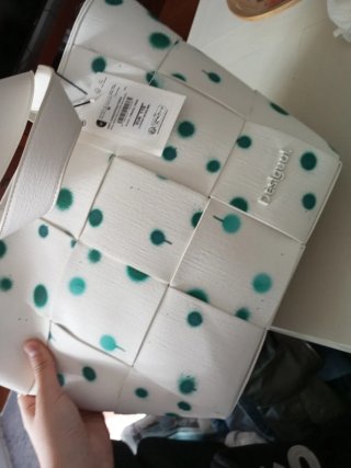 Bolso Desigual blanco con puntos verdes