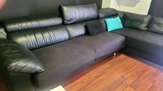 Sofá Chaiselongue Negro Piel