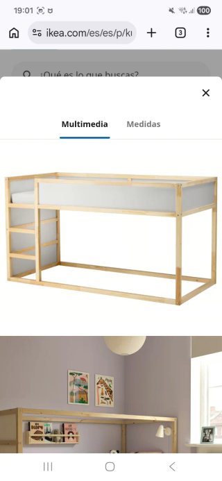 Cama alta infantil reversible
