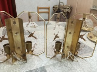 Lampade da parete dorate con cristallo
